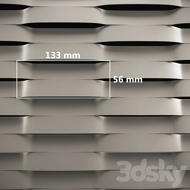 Expanded metal mesh – 133×56 mm 3ds Max - thumbnail 2