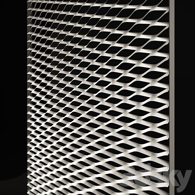 Expanded metal mesh – 175×70 mm 3DS Max Model - thumbnail 3