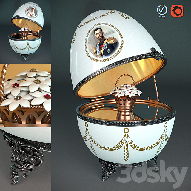 Faberge egg 3DSMax File - thumbnail 1