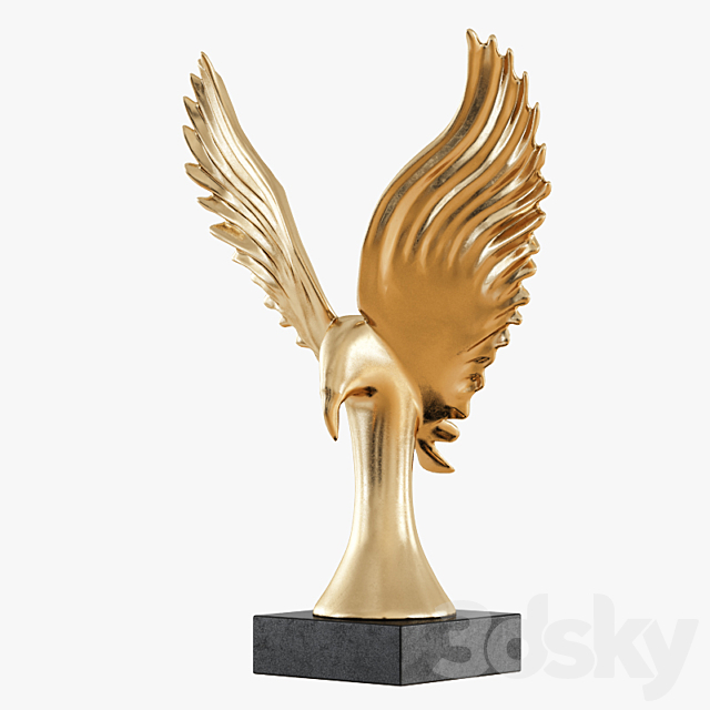 Figurine Gold Eagle Wing 3DS Max Model - thumbnail 2