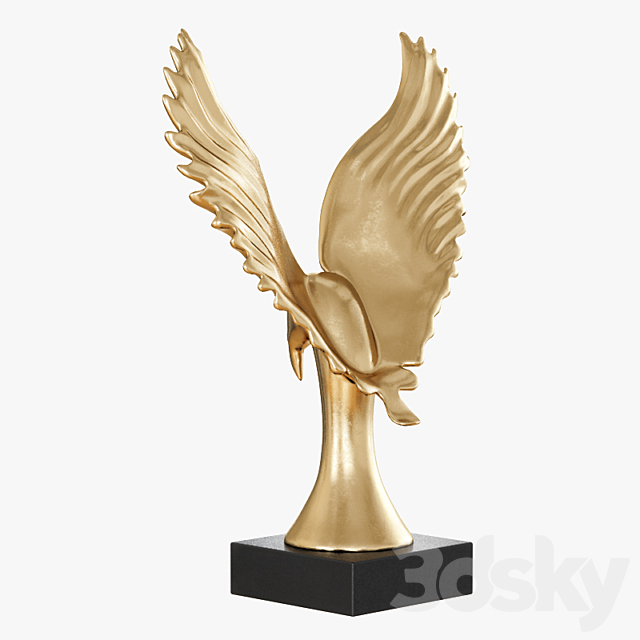 Figurine Gold Eagle Wing 3DS Max Model - thumbnail 3