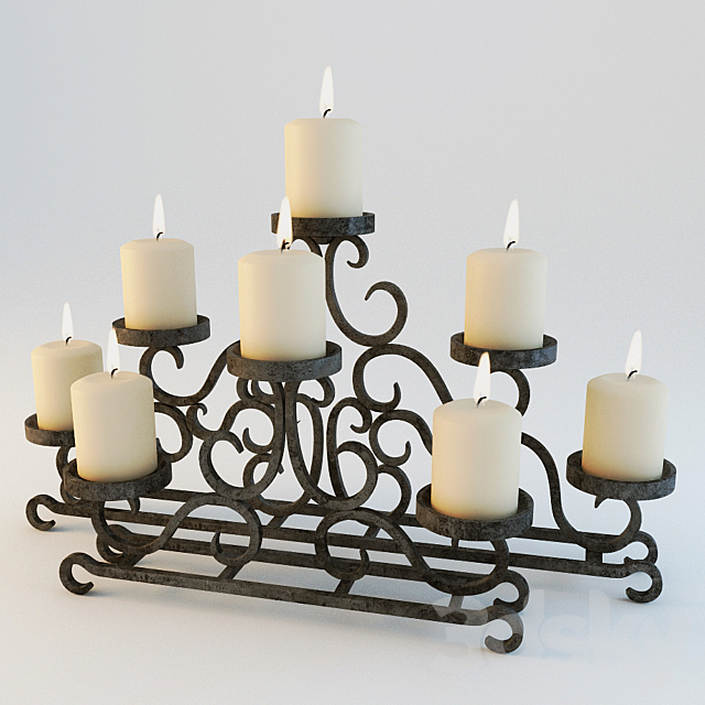 Fireplace a chandelier 3DSMax File - thumbnail 1