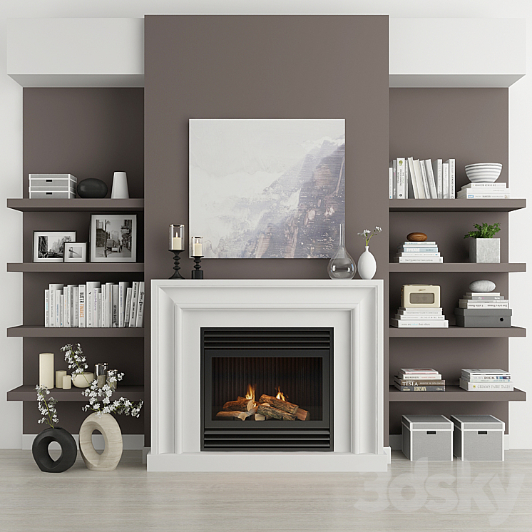 Fireplace and decor 19 3DS Max - thumbnail 1