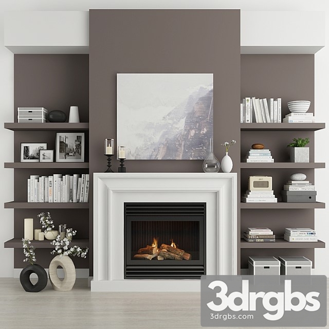 Fireplace and decor 19 3dsmax Download - thumbnail 1