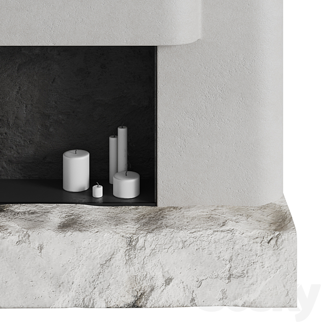 Fireplace area Monolithic 3DS Max Model - thumbnail 6