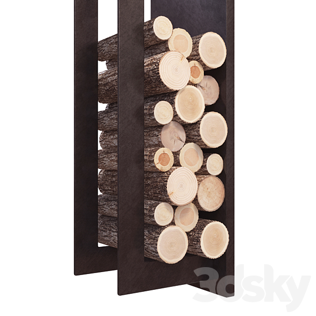 Firewood Storage Rack on wall 3ds Max - thumbnail 2