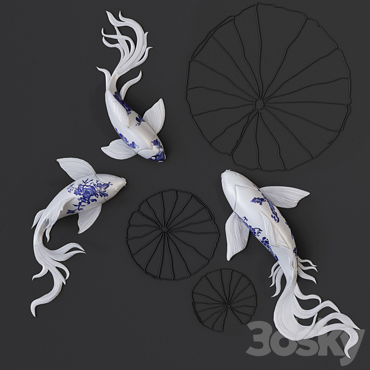 FISH Koi _ Wall Sculptures 3DS Max - thumbnail 1