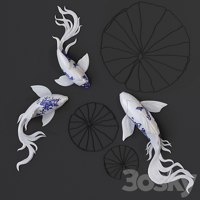 FISH Koi _ Wall Sculptures 3DSMax File - thumbnail 1