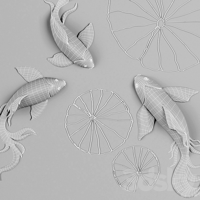 FISH Koi _ Wall Sculptures 3DSMax File - thumbnail 3