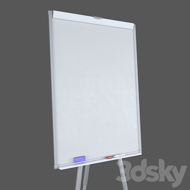 Flipchart Attache 70×100 tripod 3DS Max Model - thumbnail 2