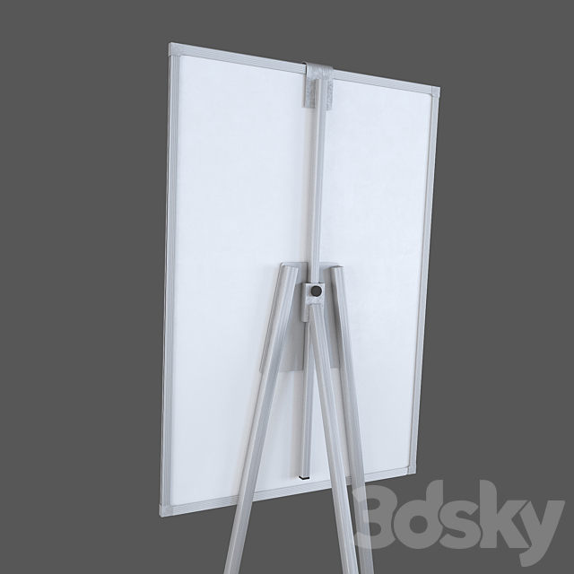 Flipchart Attache 70×100 tripod 3DS Max Model - thumbnail 3