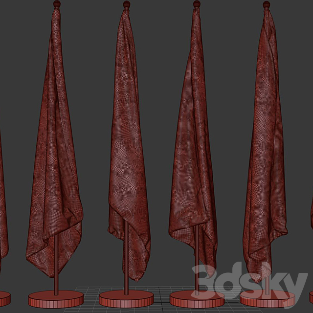 Floor flags 3DS Max Model - thumbnail 4