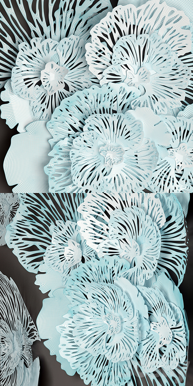 Flower Wall Art 3DSMax File - thumbnail 3