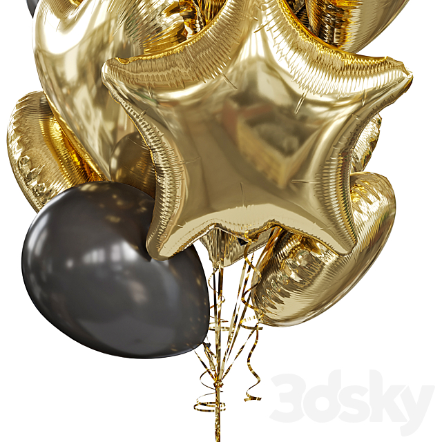 Foil balloons 3DS Max Model - thumbnail 2