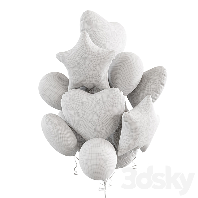 Foil balloons 3DS Max Model - thumbnail 4