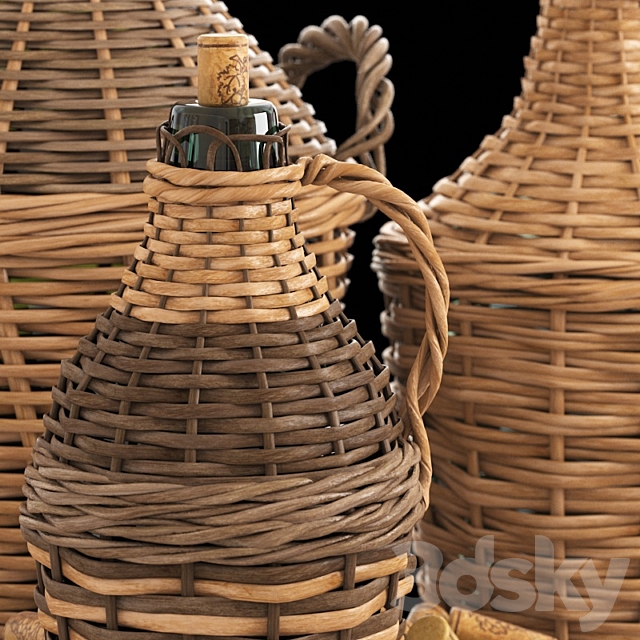 Found Woven Wine Bottle Potterybarn 3ds Max - thumbnail 2