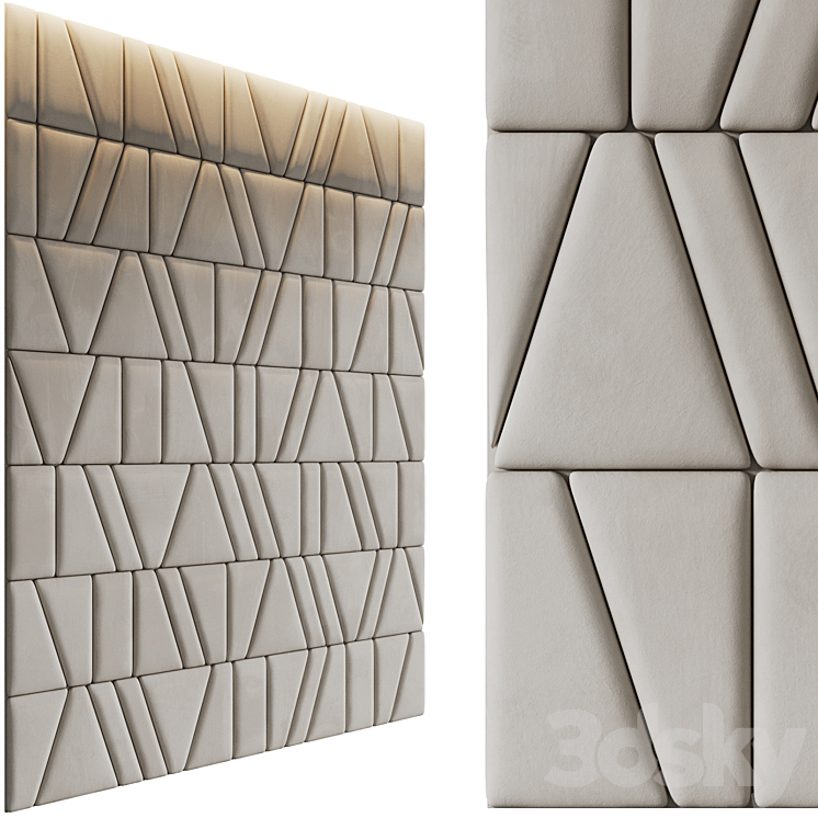 Frammenti soft wall panels in velor 3DS Max Model - thumbnail 1