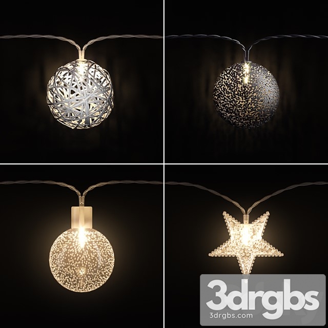 Garland lights set 3 3dsmax Download - thumbnail 1