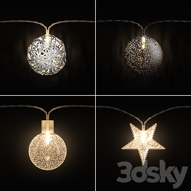 Garland lights set 3 3DSMax File - thumbnail 1