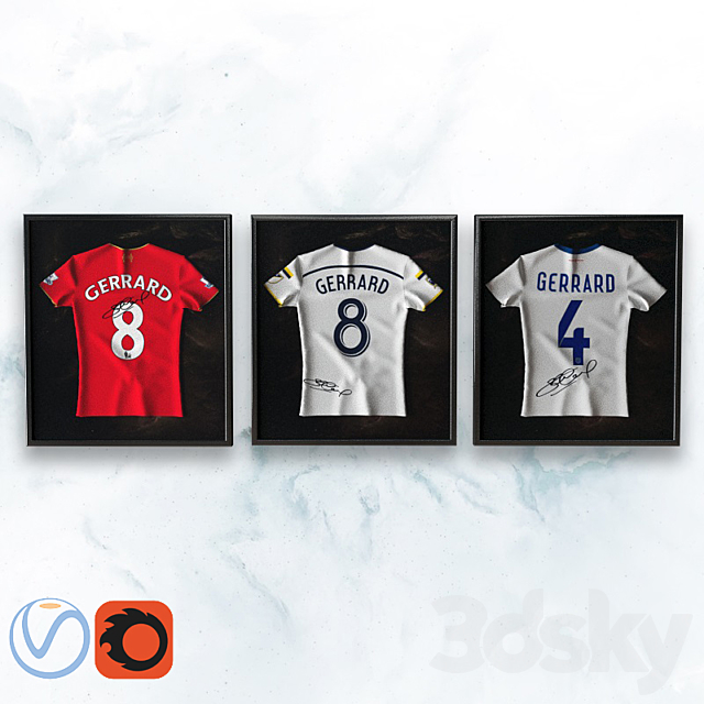 Gerrard shirt in frame _ T Gerrard box 3DS Max Model - thumbnail 2