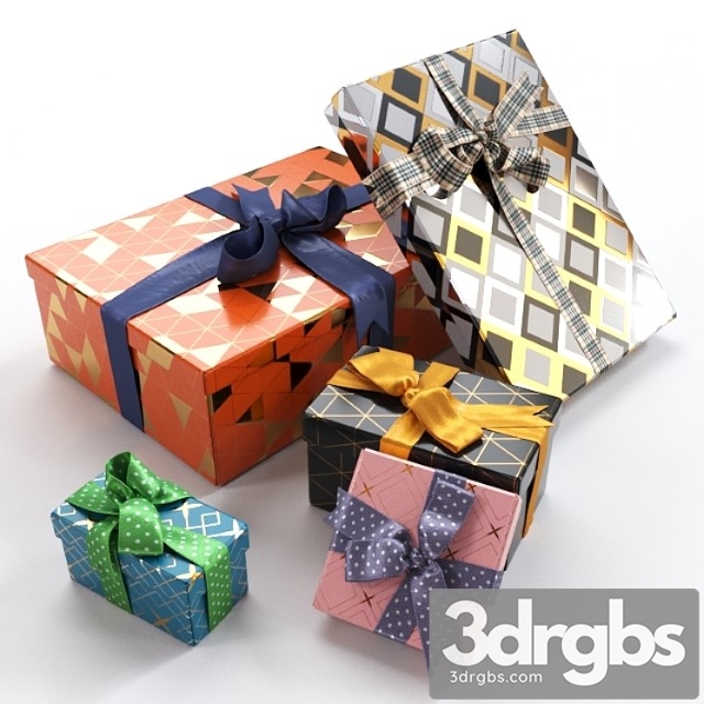 Gift boxes with bows part 4 3dsmax Download - thumbnail 1