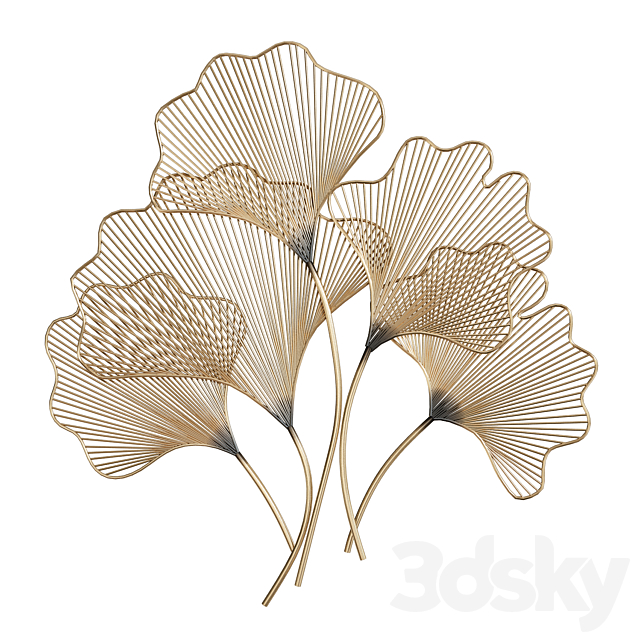 Ginkgo wall decor 2 3DS Max Model - thumbnail 2