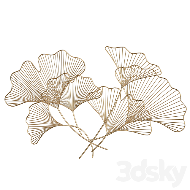 Ginkgo wall decor 2 3DS Max Model - thumbnail 3