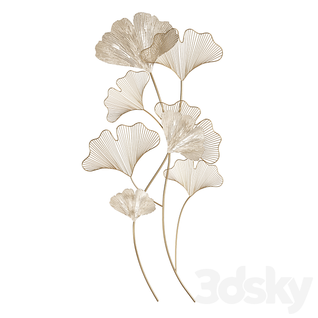 Ginkgo wall decor 2 3DS Max Model - thumbnail 4