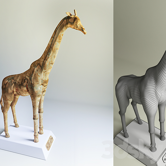 Giraffe Figurine 3DSMax File - thumbnail 1