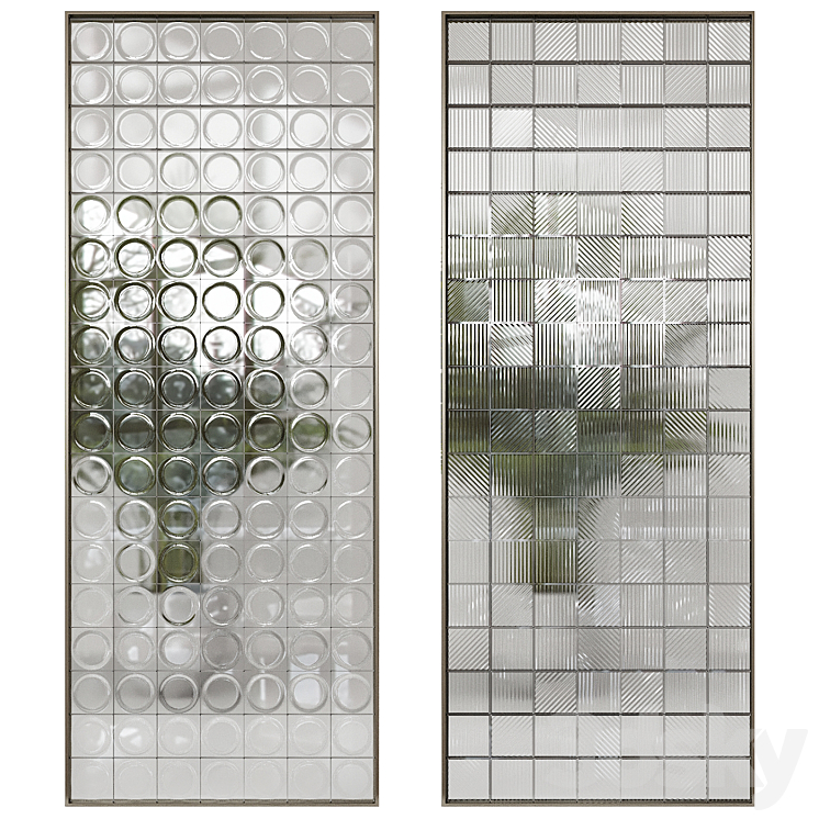 Glass block partition 2 3DS Max - thumbnail 2