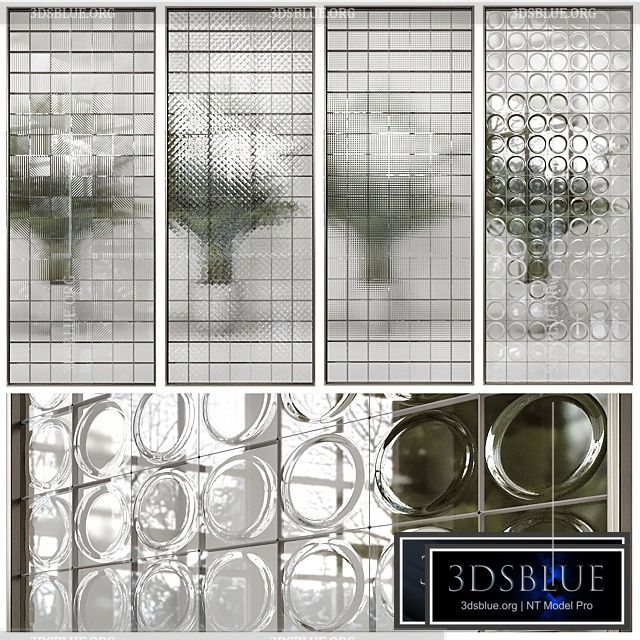 Glass block partition 2 3DS Max - thumbnail 3