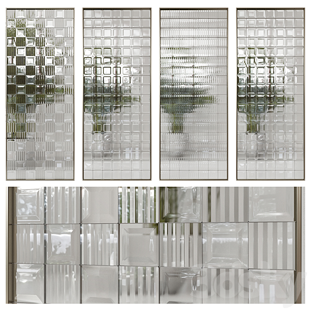 Glass block partition 3DSMax File - thumbnail 1