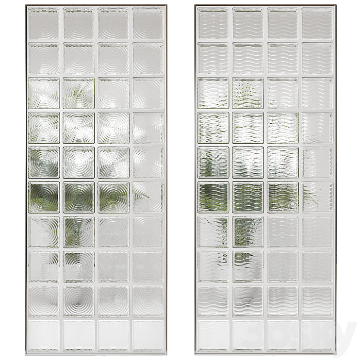 Glass block partition 4 3DS Max Model - thumbnail 2