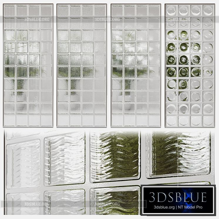 Glass block partition 4 3DS Max - thumbnail 3