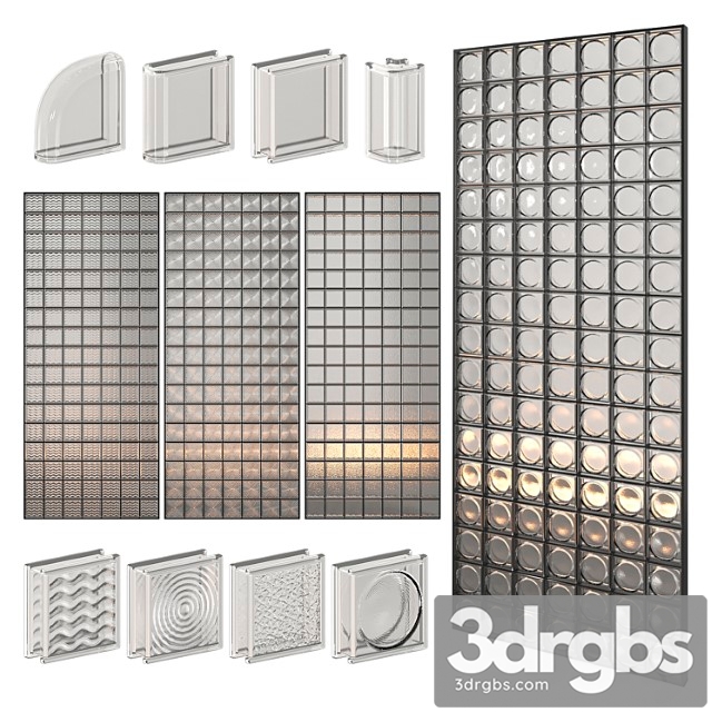 Glass Block Wall 02 3dsmax Download - thumbnail 1