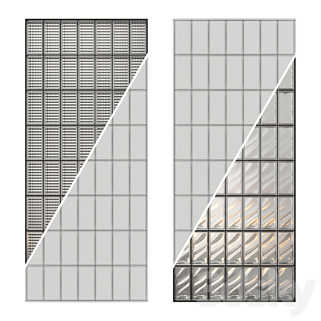 Glass Block Wall 03 3DS Max Model - thumbnail 3