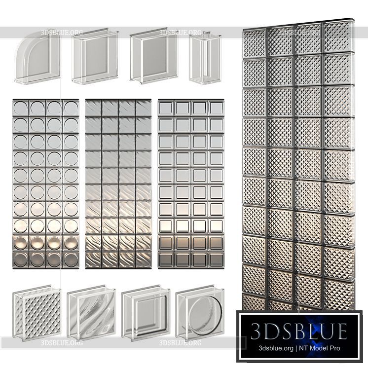 Glass Block Wall 07 3DS Max - thumbnail 3