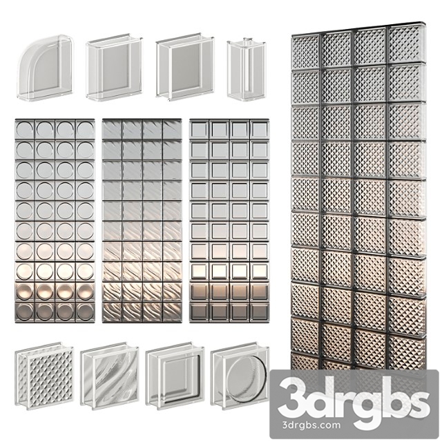 Glass Block Wall 07 3dsmax Download - thumbnail 1