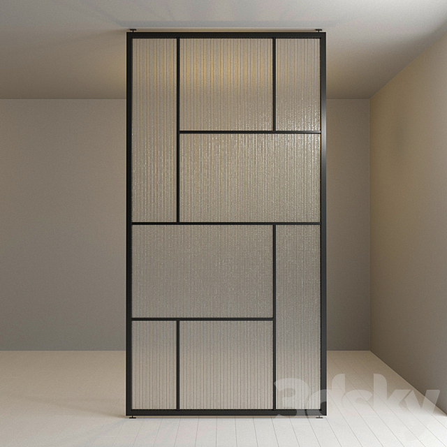 Glass partition 72 3DS Max Model - thumbnail 2