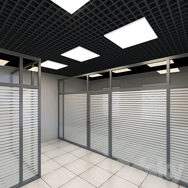 Glass partitions 3DS Max Model - thumbnail 3