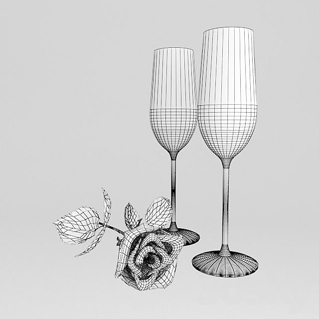 Glasses and Rose Swarovski 3DSMax File - thumbnail 3