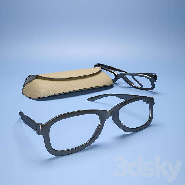 Glasses with case 3DSMax File - thumbnail 1