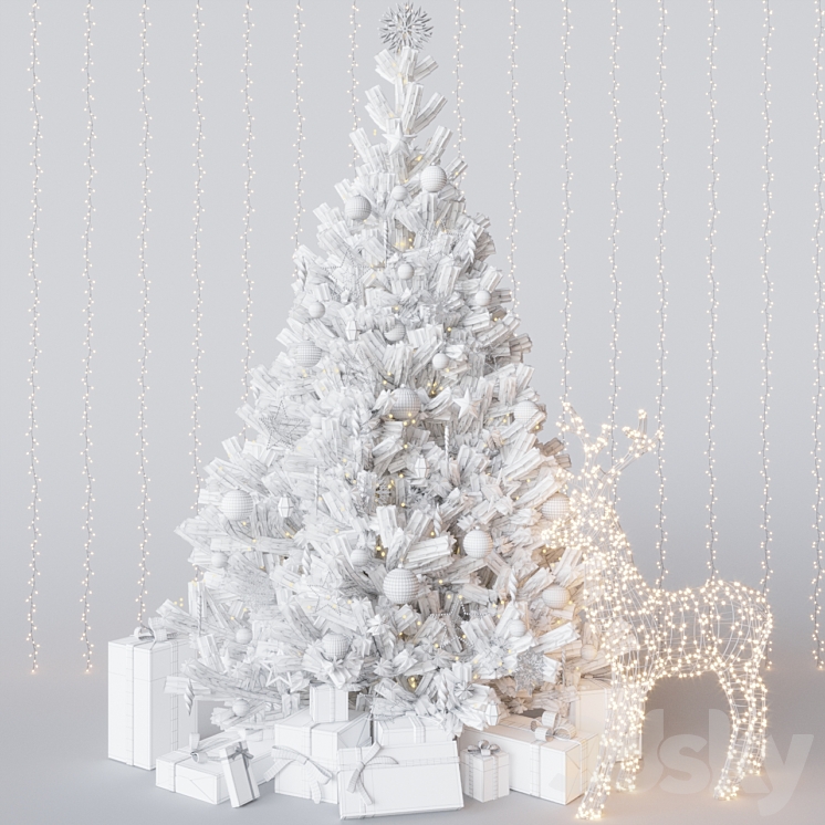 Gold christmas tree 3DS Max - thumbnail 2