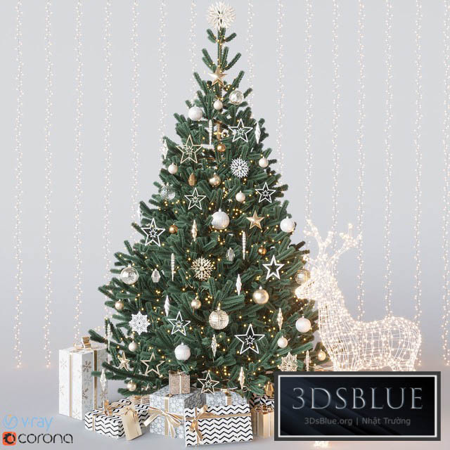 Gold christmas tree 3DS Max - thumbnail 3