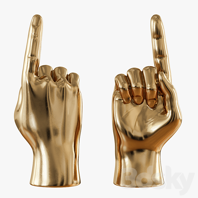 Gold figurine hand 3DSMax File - thumbnail 1