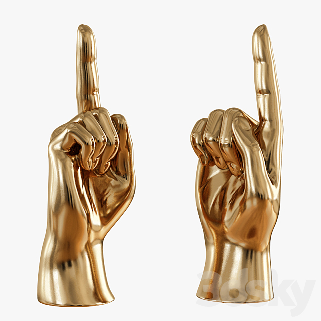 Gold figurine hand 3DSMax File - thumbnail 2