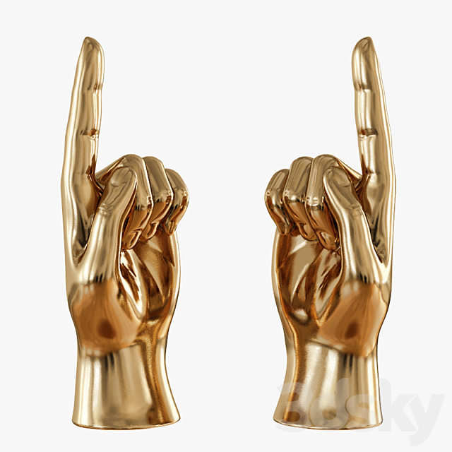 Gold figurine hand 3DSMax File - thumbnail 3