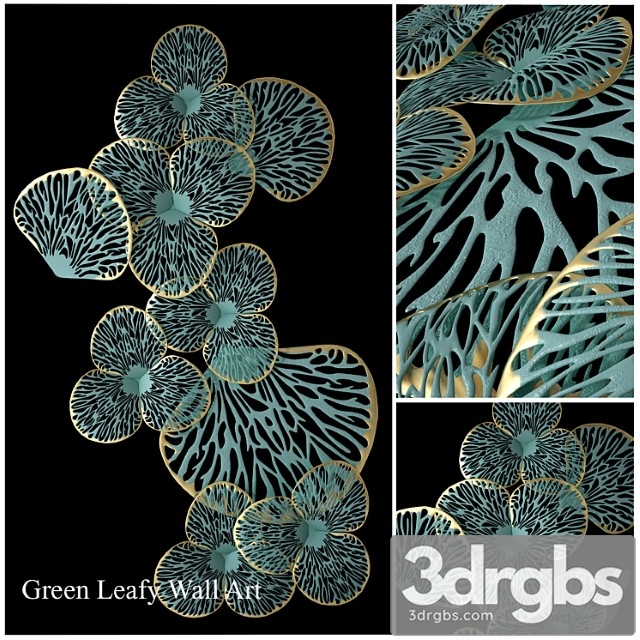 Green leafy wall art 3dsmax Download - thumbnail 1