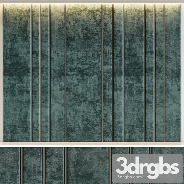 Green velvet decorative panel 3dsmax Download - thumbnail 1