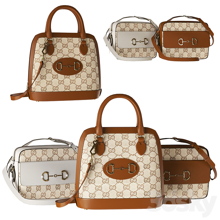 Gucci set bags 3 3DS Max Model - thumbnail 3